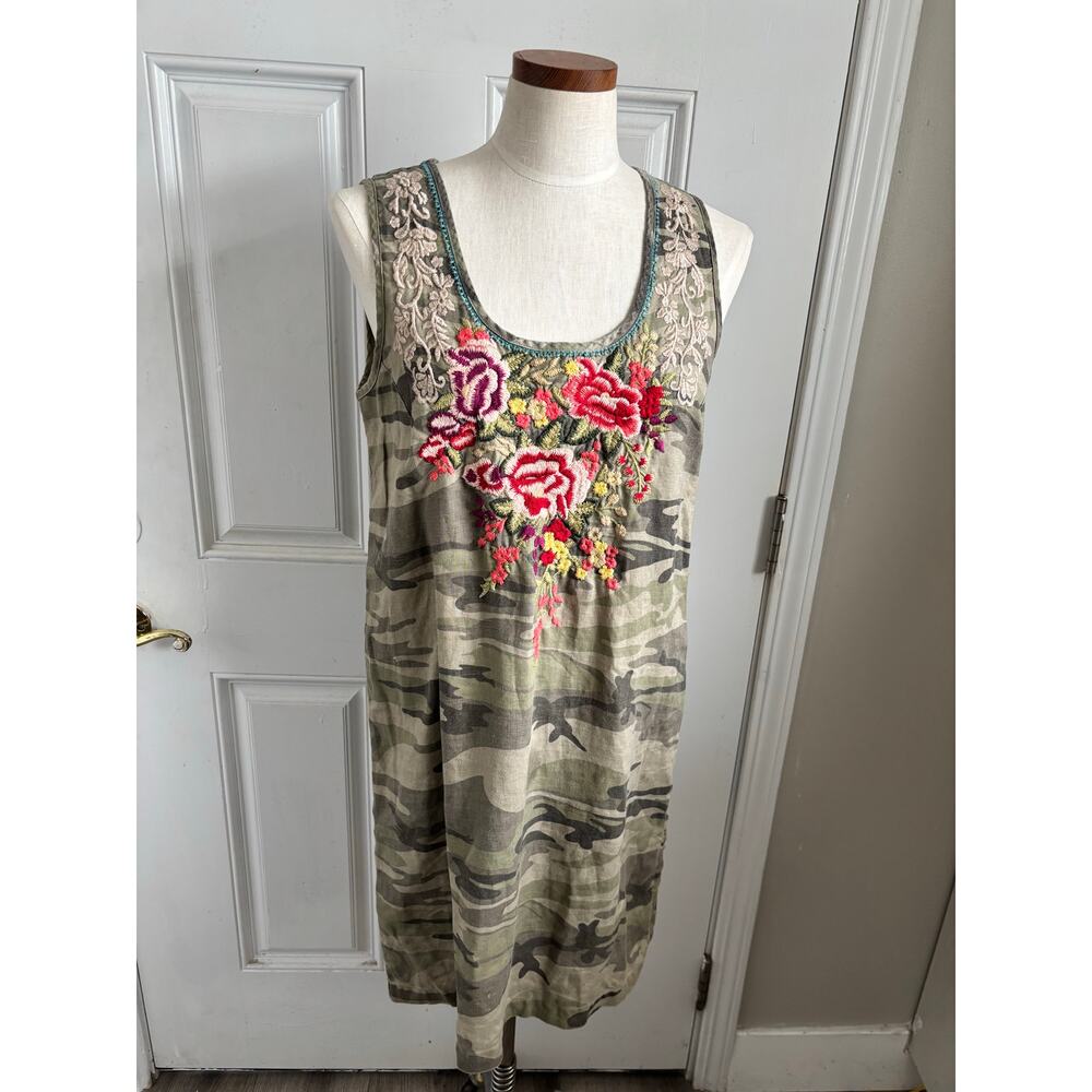 Johnny Was linen Adeline shift dress size small